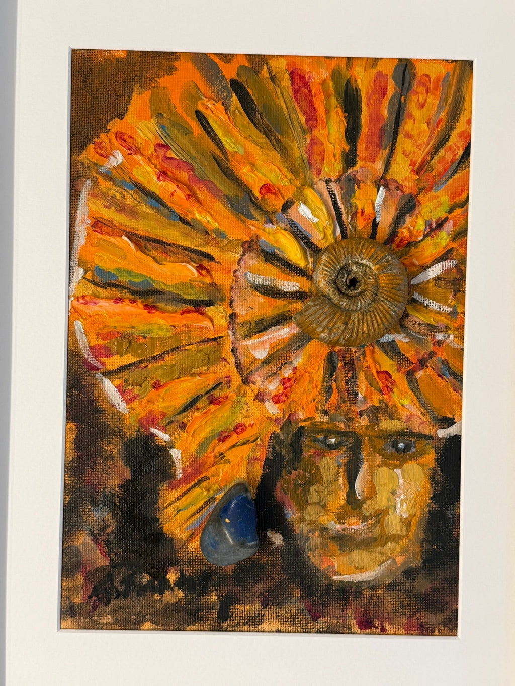 Queen with Ammonite Crown in orange - Bunter Fine Art